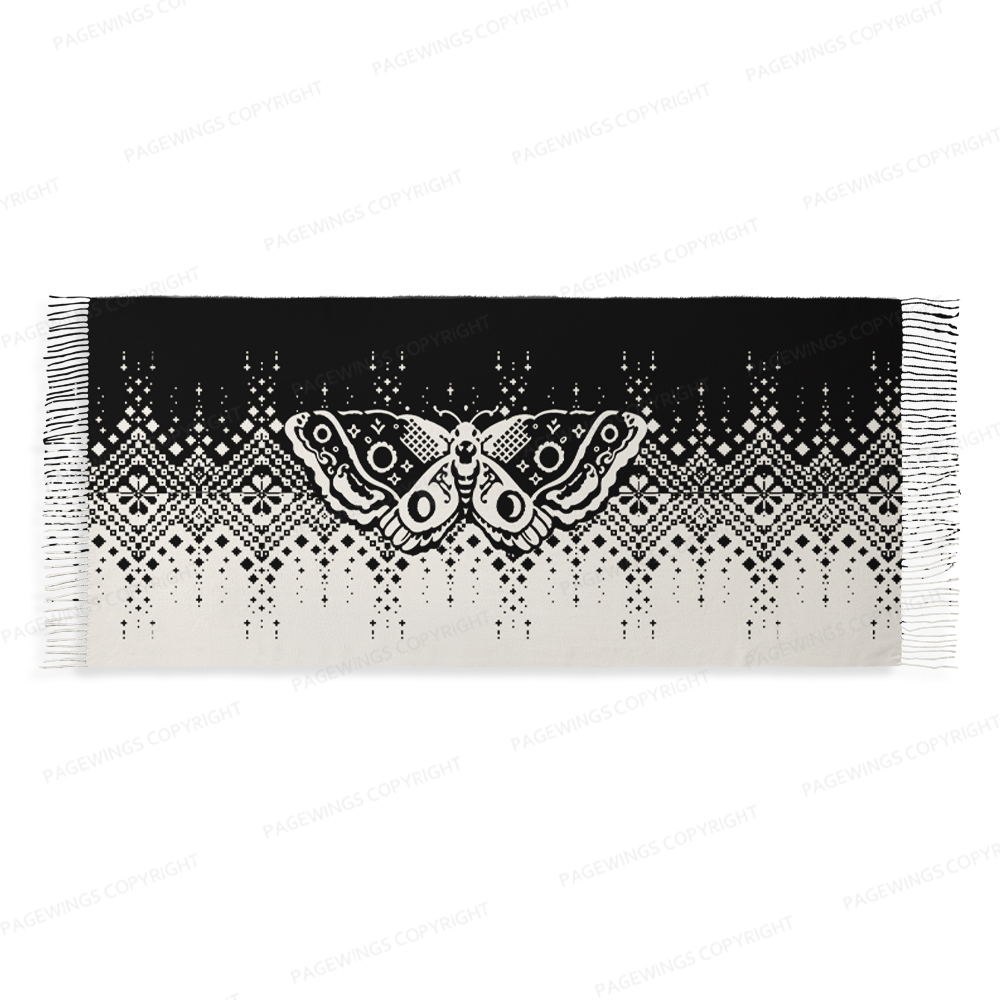 Pagewings Death's-Head Hawkmoth Long Fringe Scarf 