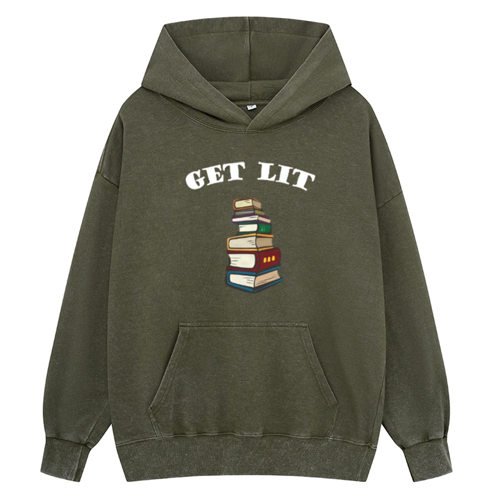 Pagewings Get Lit Unisex Washed Hoodie