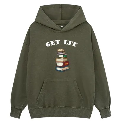 Pagewings Get Lit Unisex Washed Hoodie