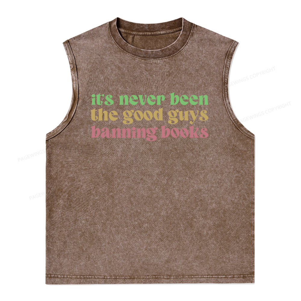 Pagewings It's Never Been the Good Guys Banning Books Unisex Washed Tank Top