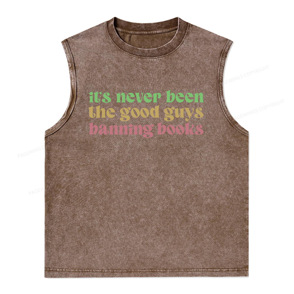 Pagewings It's Never Been the Good Guys Banning Books Unisex Washed Tank Top