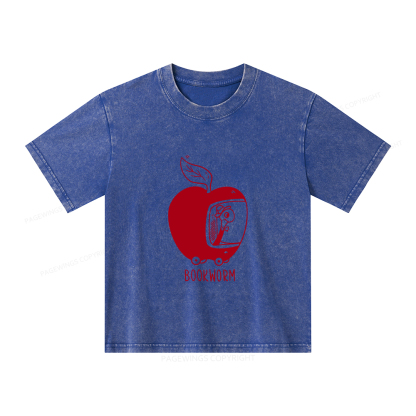 Pagewings Worm Driving Car Unisex Kids Washed T-shirt