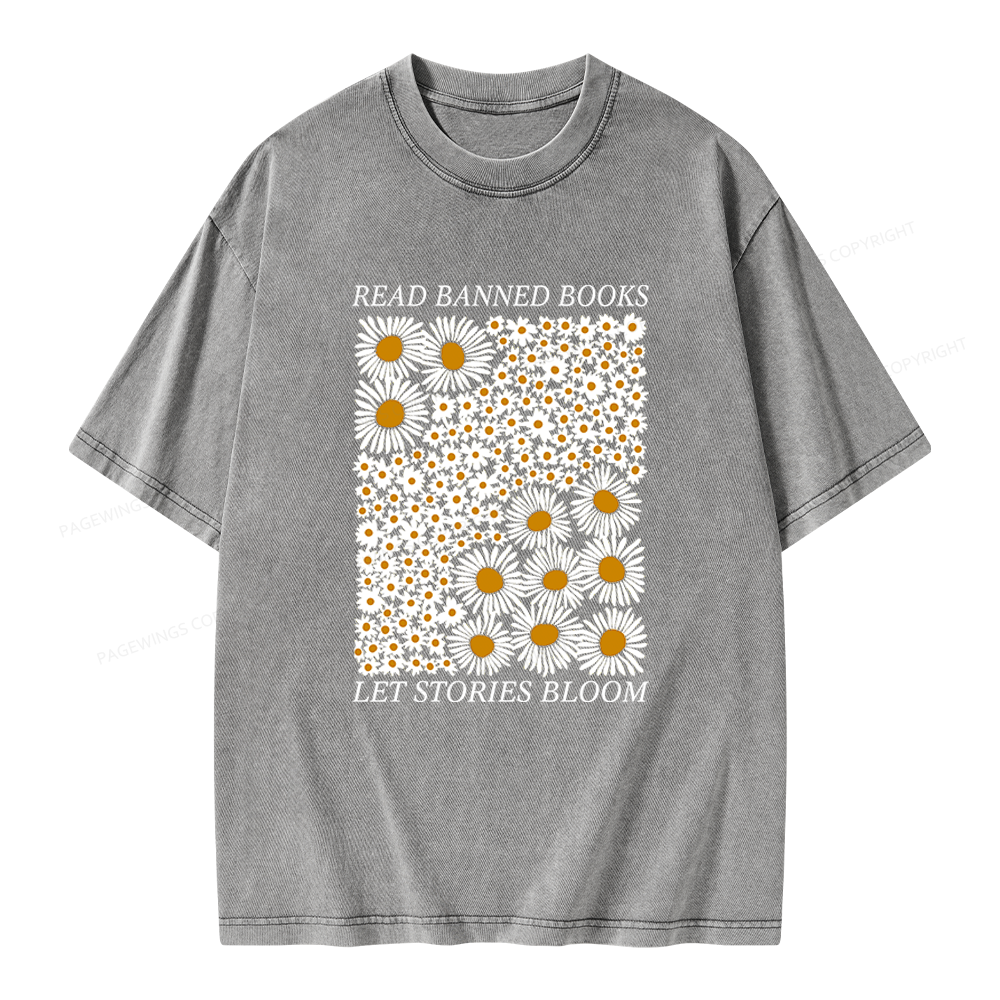 Pagewings Read Banned Books Unisex Washed T-shirt