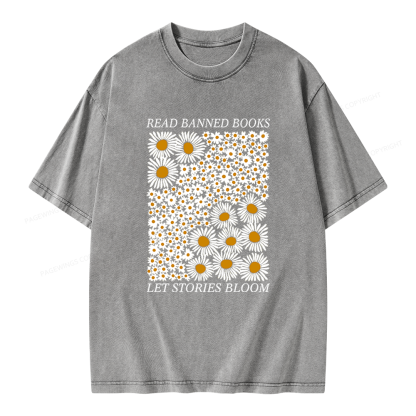 Pagewings Read Banned Books Unisex Washed T-shirt