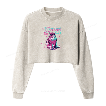 Pagewings Sci Fi Fant Washed Crop Sweatshirt
