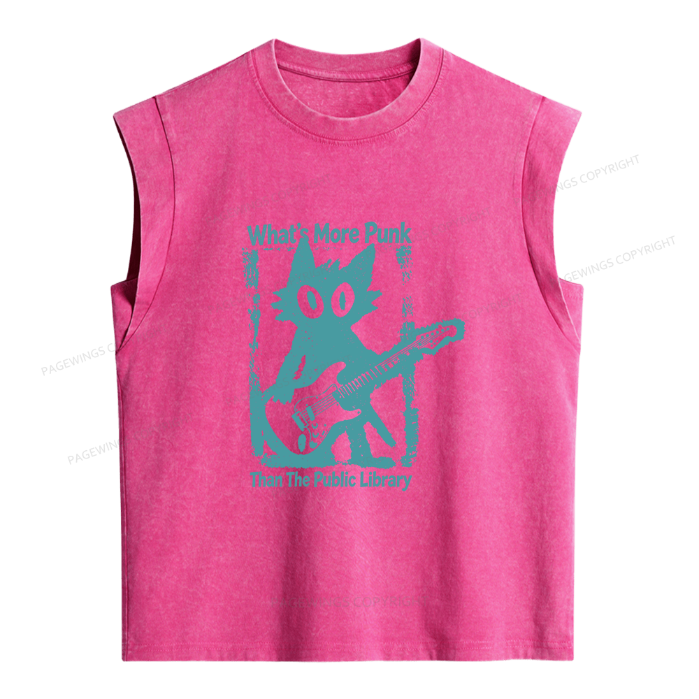 Pagewings What’s More Punk Than The Public Library Women's Washed Tank Top