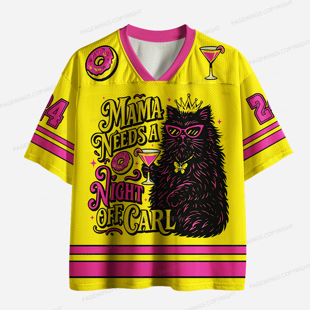 Pagewings Mama Needs A Night Off  Unisex Mesh Jersey