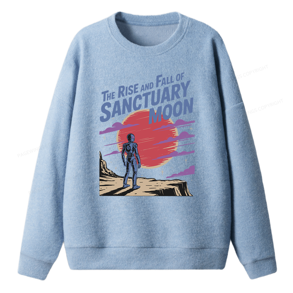 Pagewings The Rise And Fall Of Sanctuary Moon Unisex Knit Sweatshirt