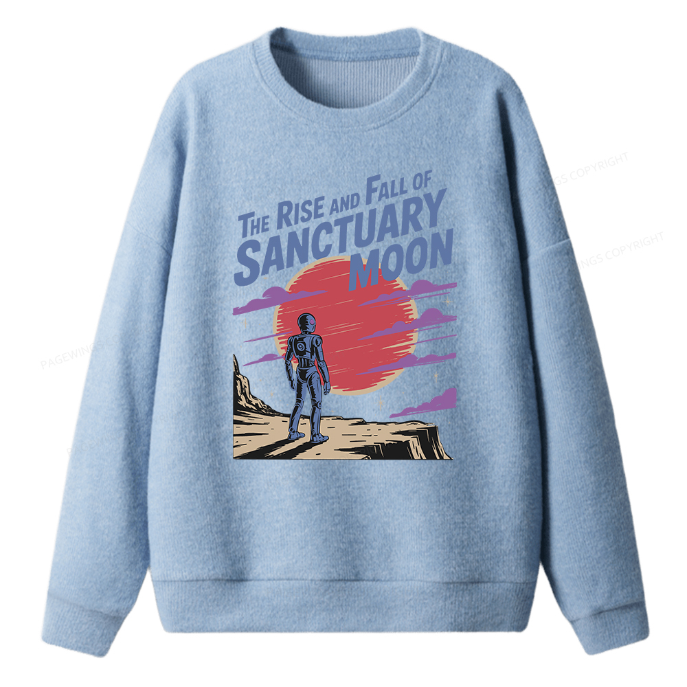 Pagewings The Rise And Fall Of Sanctuary Moon Unisex Knit Sweatshirt