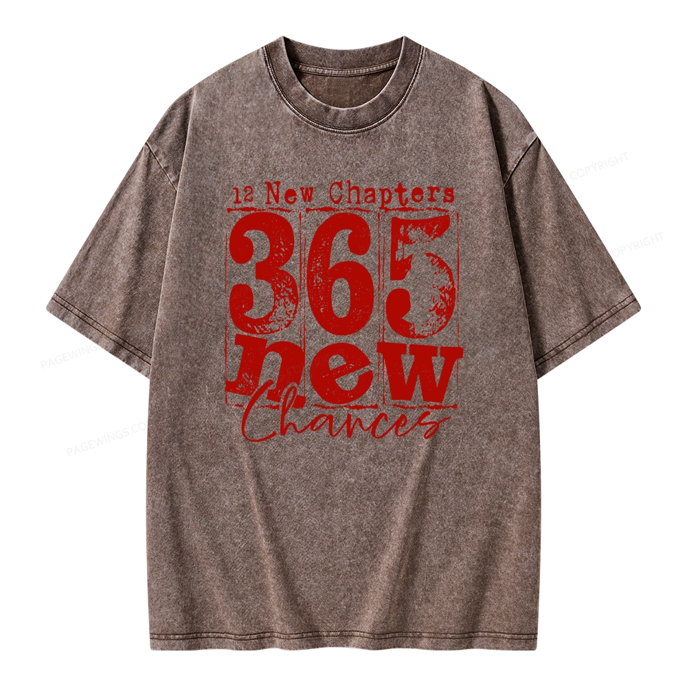 Pagewings 12 New Chapters 365 New Chances  Unisex Washed T-shirt