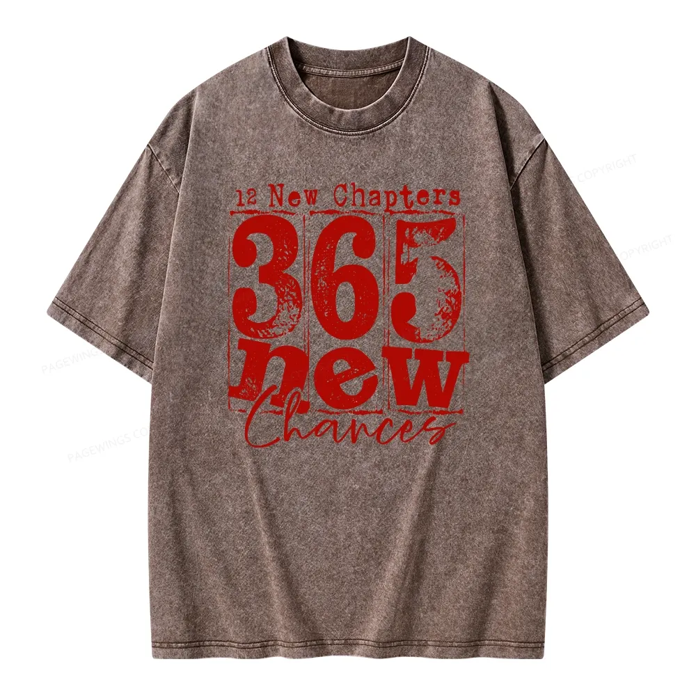Pagewings 12 New Chapters 365 New Chances Unisex Washed T-shirt