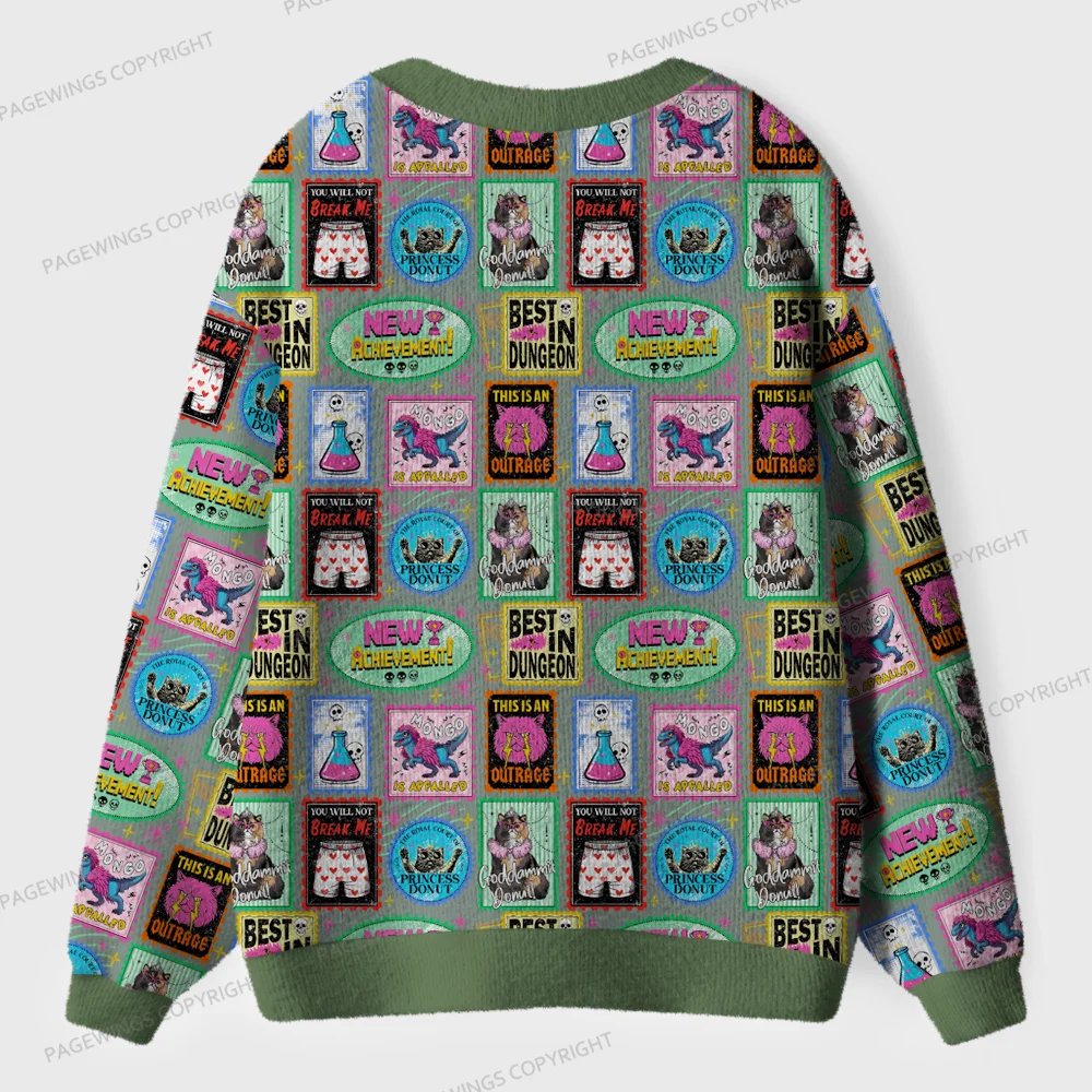 Pagewings Sci-Fi Book Lover Unisex Ugly Cardigan Sweaters