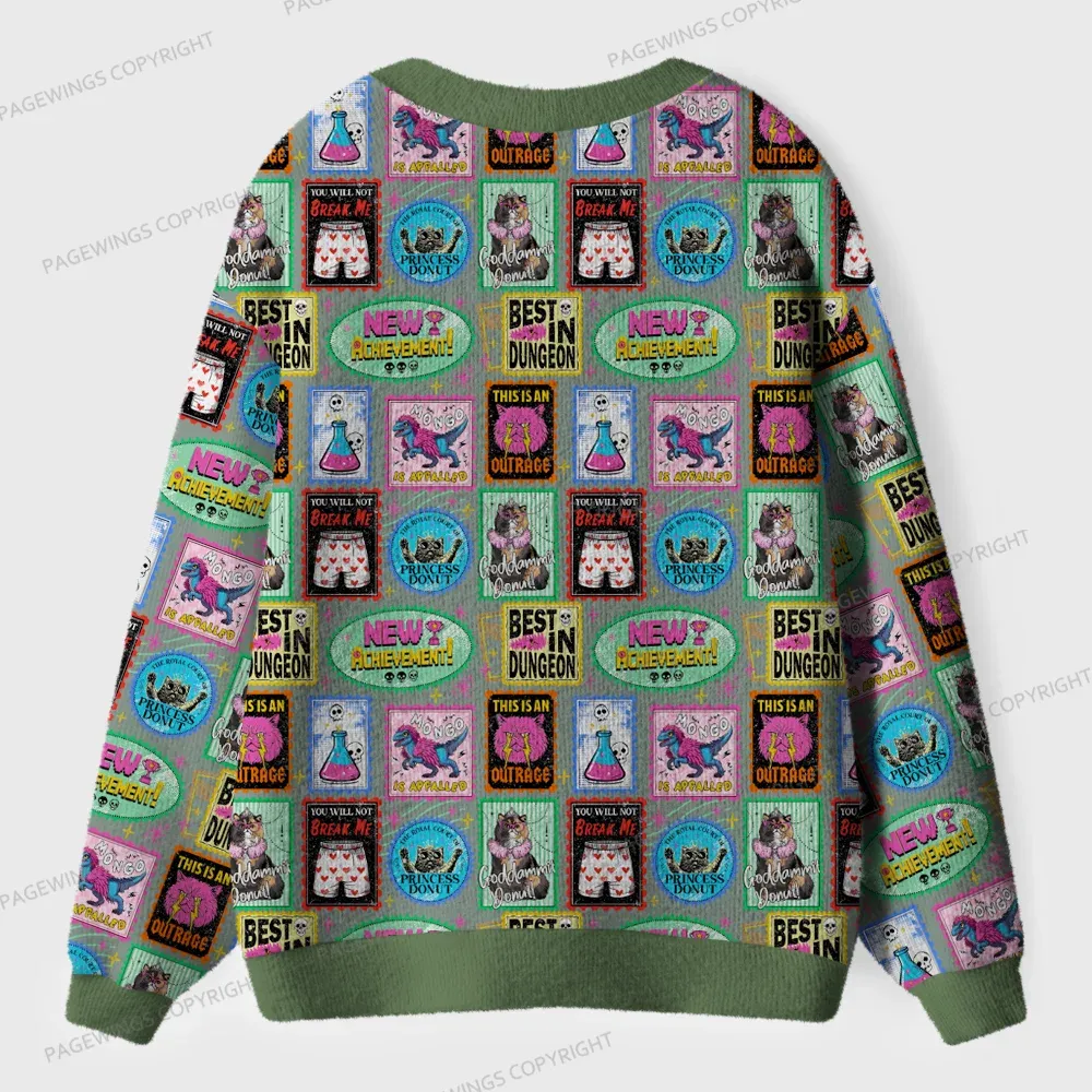 Pagewings Sci-Fi Book Lover Unisex Ugly Cardigan Sweaters