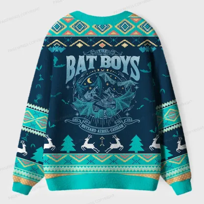 Pagewings Bat Boys Unisex Ugly Cardigan Sweaters