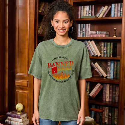 Pagewings Banned Books Unisex Washed T-shirt