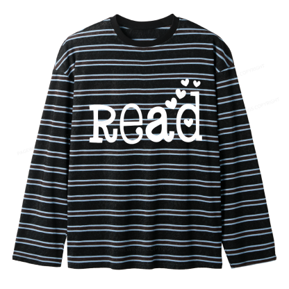 Pagewings Read More Books Unisex Striped Long Sleeve T-Shirt