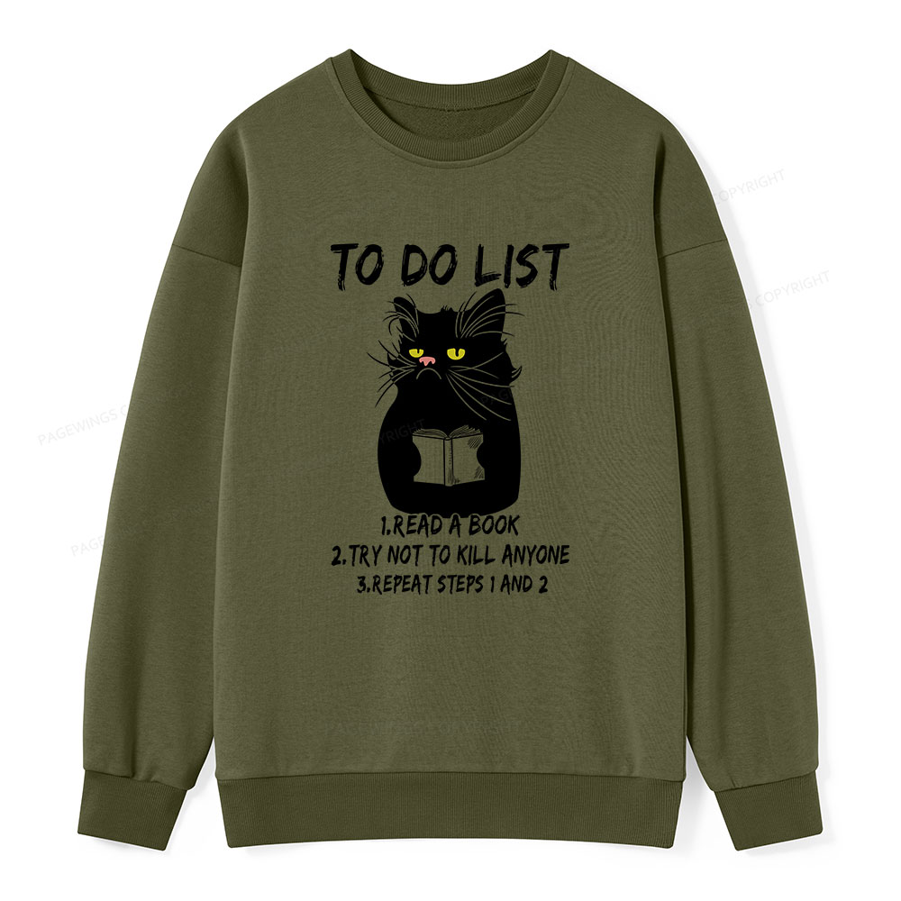 Pagewings Black Cat To Do List Unisex Classic Sweatshirt
