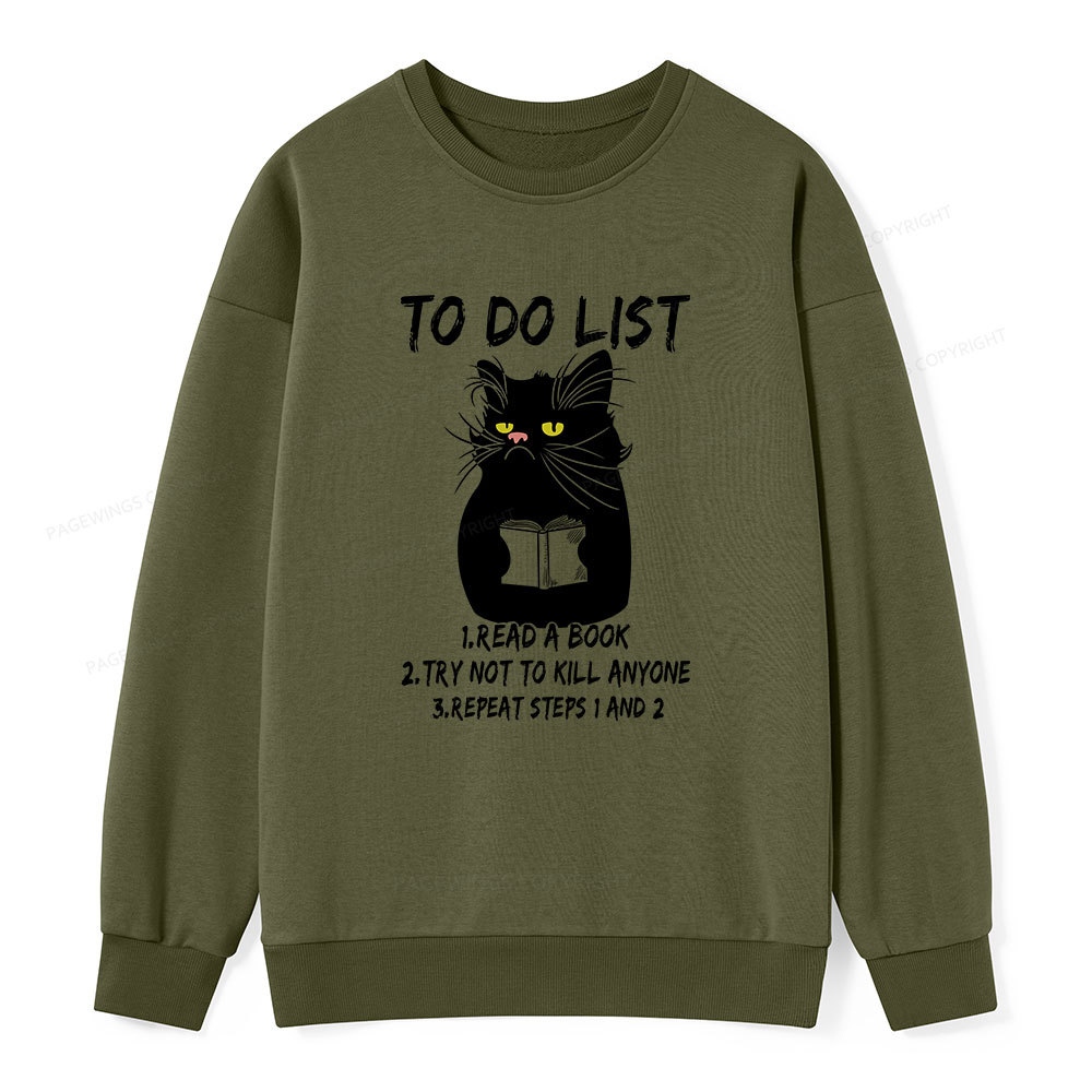 Pagewings Black Cat To Do List Unisex Classic Sweatshirt