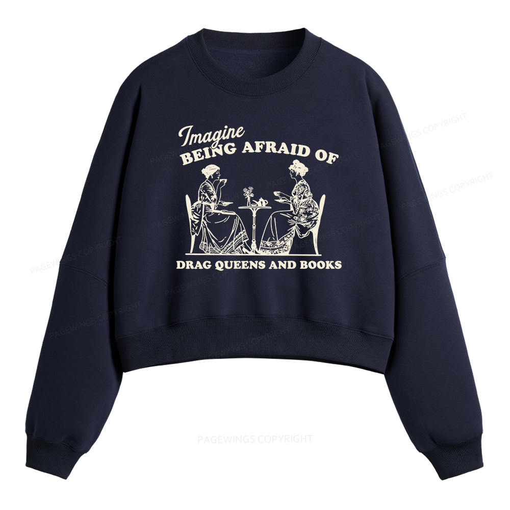 Pagewings Drag Queens Fleece Crop Sweatshirt