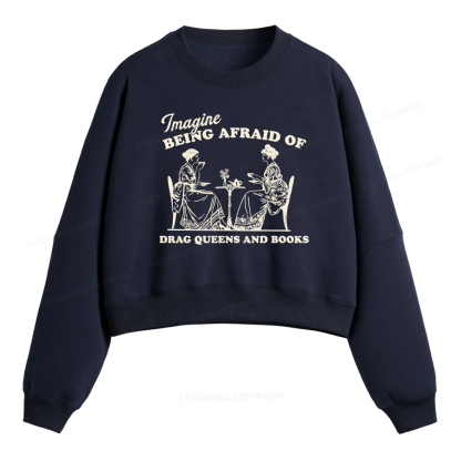 Pagewings Drag Queens Fleece Crop Sweatshirt