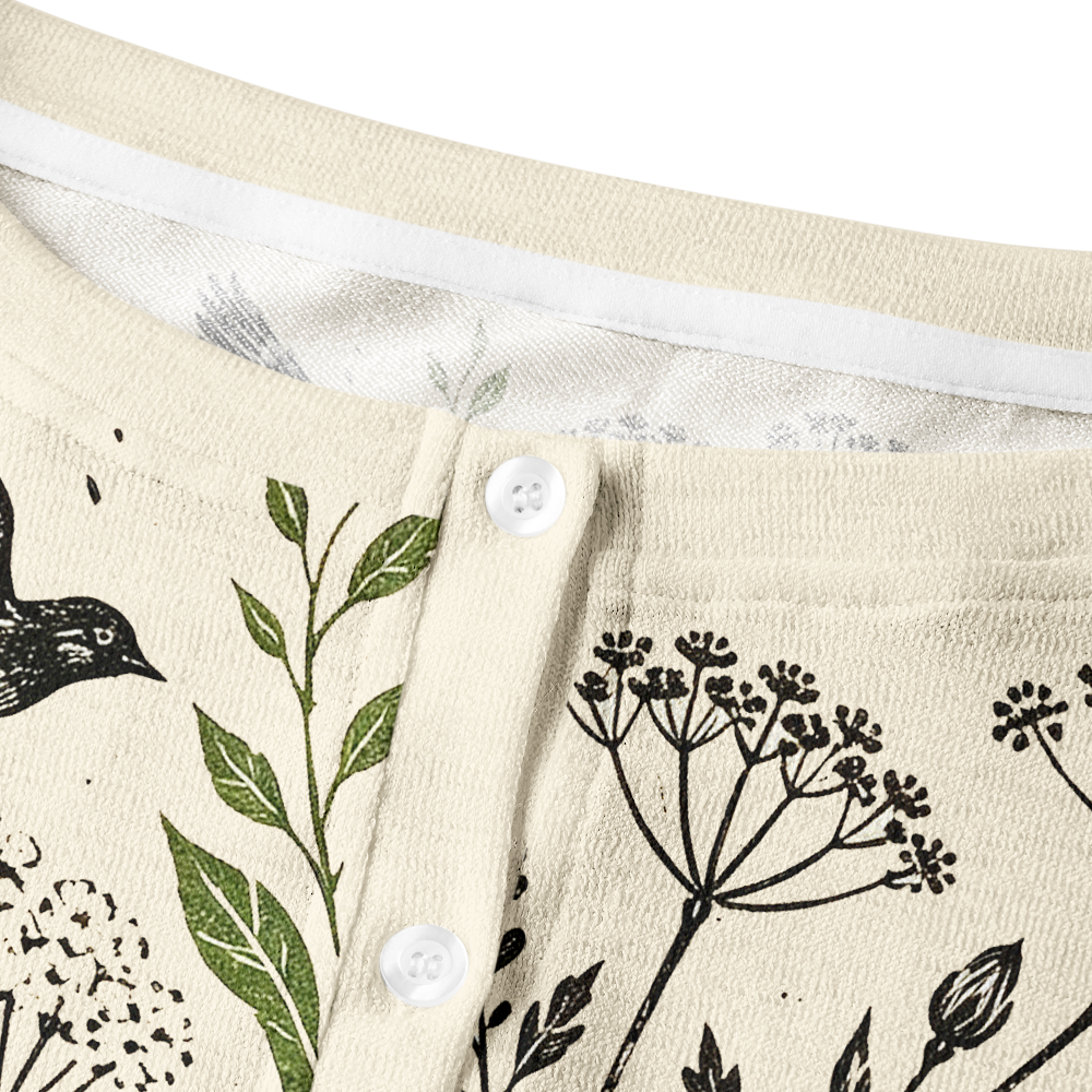 Pagewings Bookish Crow Crew Neck Cardigan Sweaters