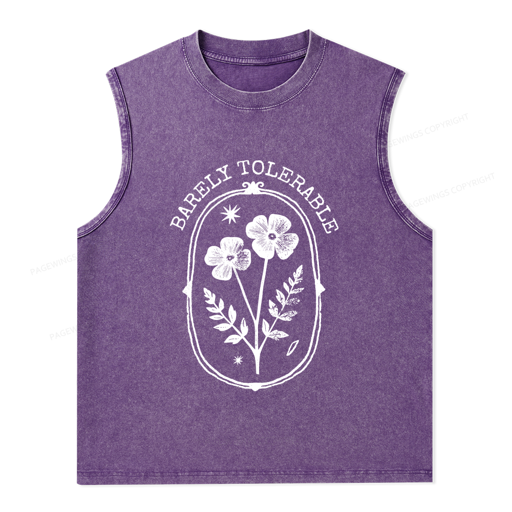 Pagewings Barely Tolerable Unisex Washed Tank Top
