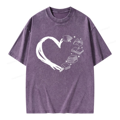 Pagewing Love of Books Unisex Washed T-shirt