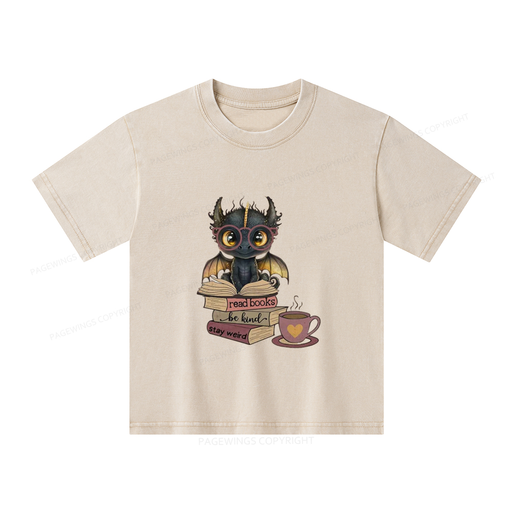 Pagewings Fourth Wing Dargon Unisex Kids Washed T-shirt