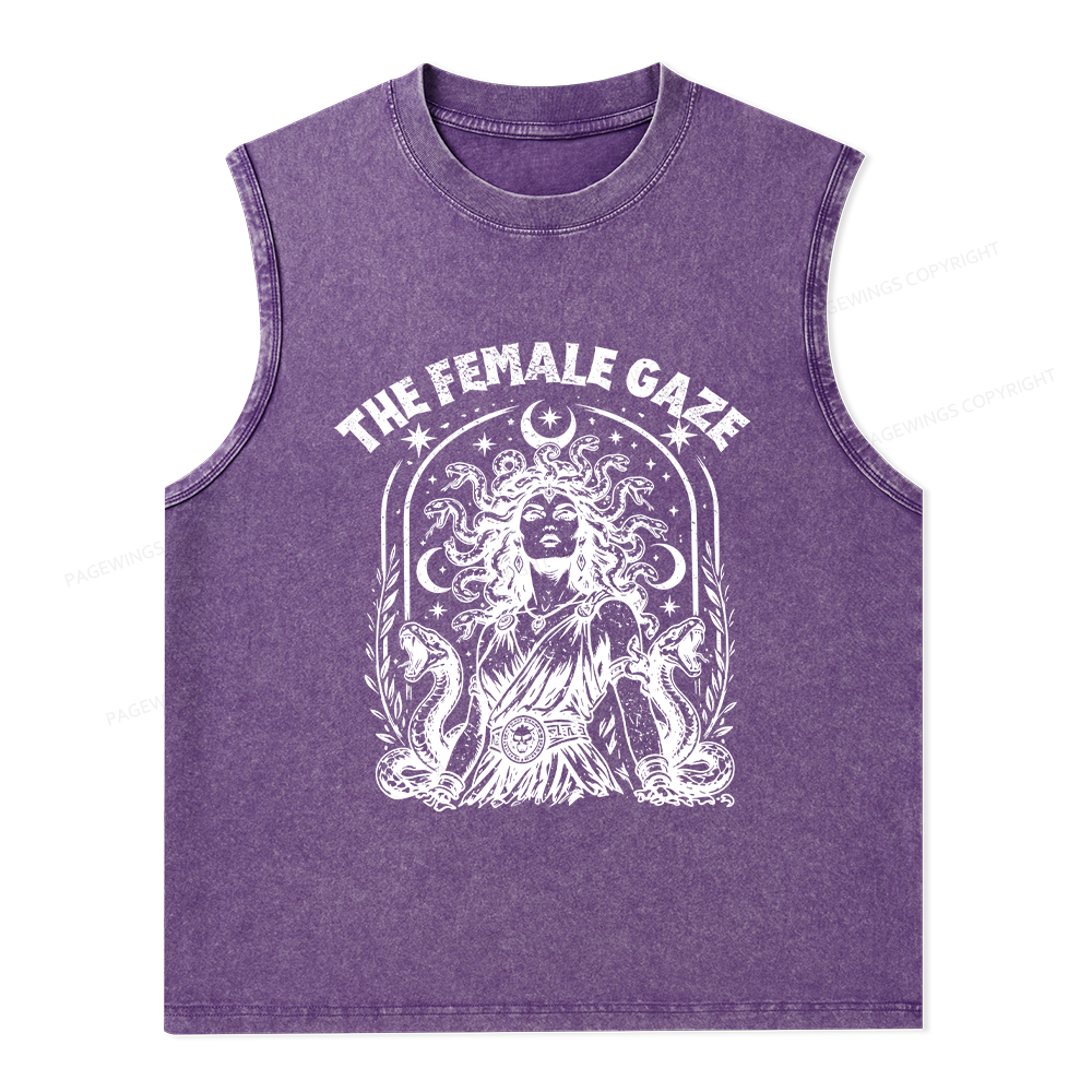 Pagewings Vintage Medusa Feminist Unisex Washed Tank Top