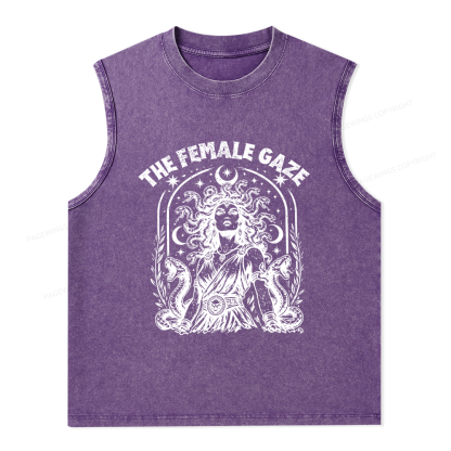 Pagewings Vintage Medusa Feminist Unisex Washed Tank Top