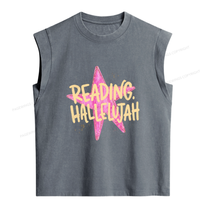 Pagewings Reading Hallelujah Women's Washed Tank Top