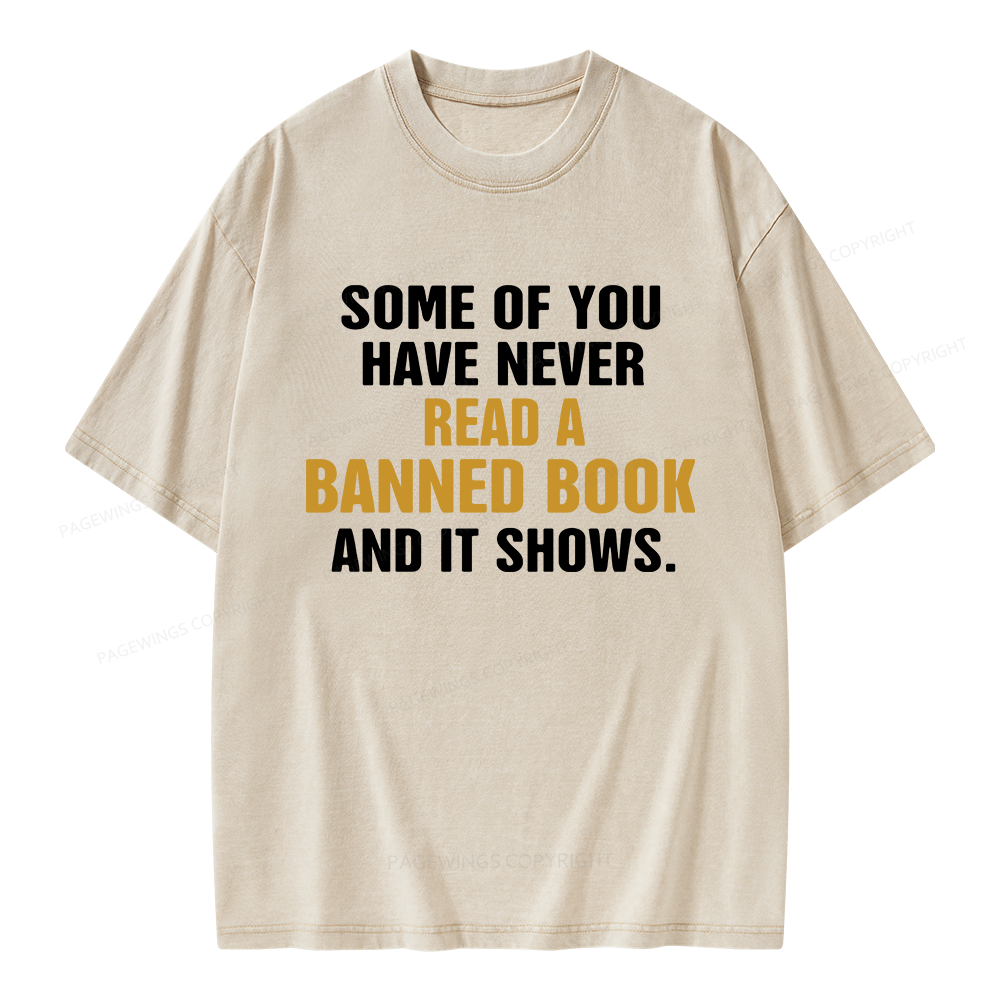Pagewings Read Banned Books Unisex Washed T-shirt