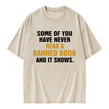 Pagewings Read Banned Books Unisex Washed T-shirt