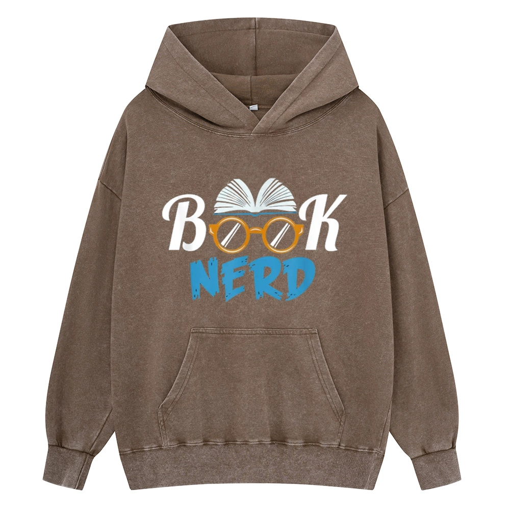 Pagewings Book Nerd Unisex Washed Hoodie