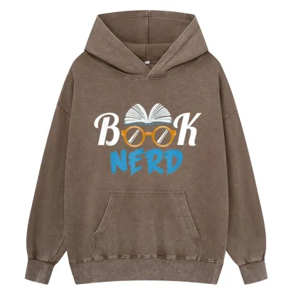 Pagewings Book Nerd Unisex Washed Hoodie