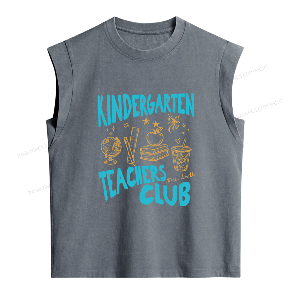 Pagewings Personalized Teachers Club Women's Washed Tank Top