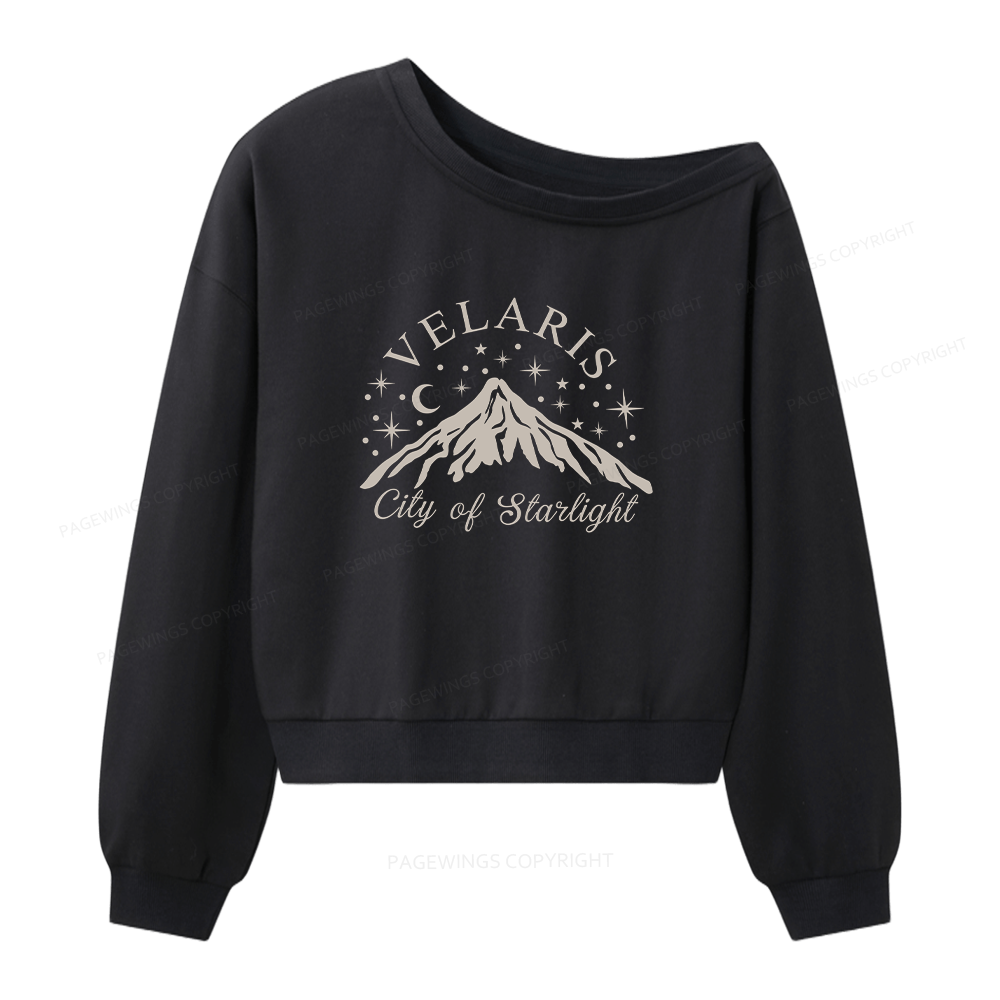 Pagewings Fantasy Reader Women Off Shoulder Sweatshirt