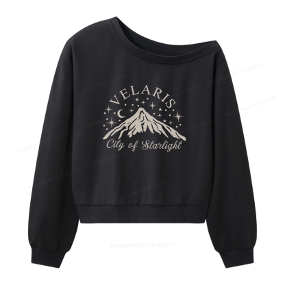 Pagewings Fantasy Reader Women Off Shoulder Sweatshirt