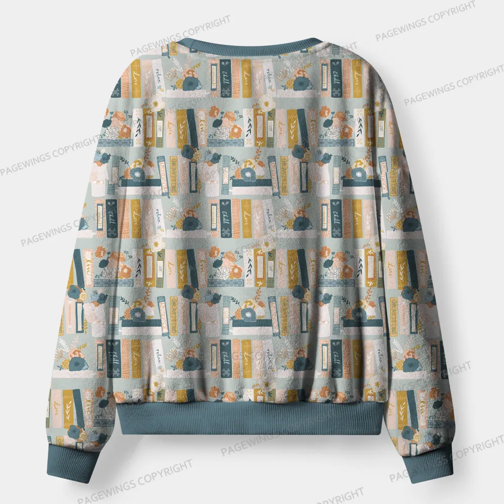 Pagewings Books And Cats Unisex Flannel Pajama Set