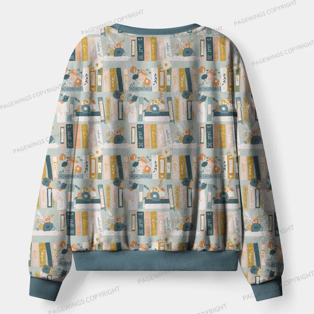 Pagewings Books And Cats Unisex Flannel Pajama Set