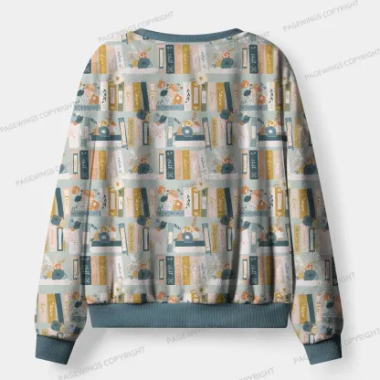 Pagewings Books And Cats Unisex Flannel Pajama Set