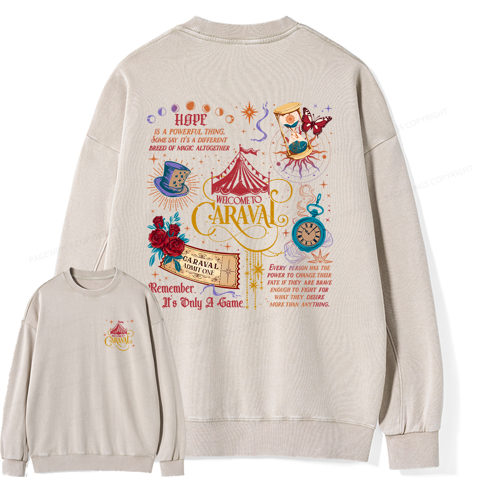 Pagewings Bookish Fantasy Unisex Washed Sweatshirt