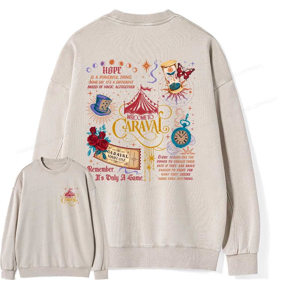 Pagewings Bookish Fantasy Unisex Washed Sweatshirt
