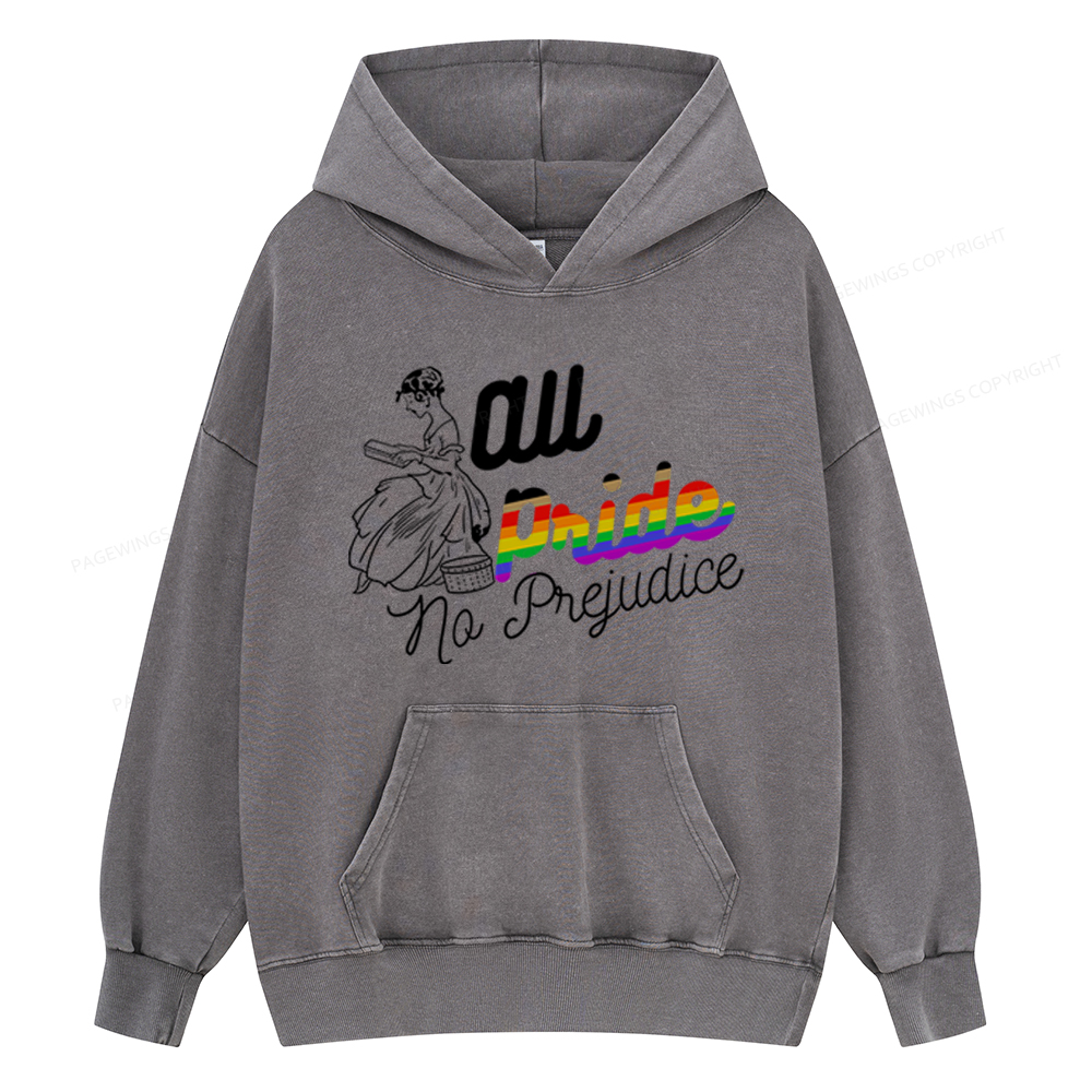Pagewing All Pride No Prejudice Unisex Washed Hoodie
