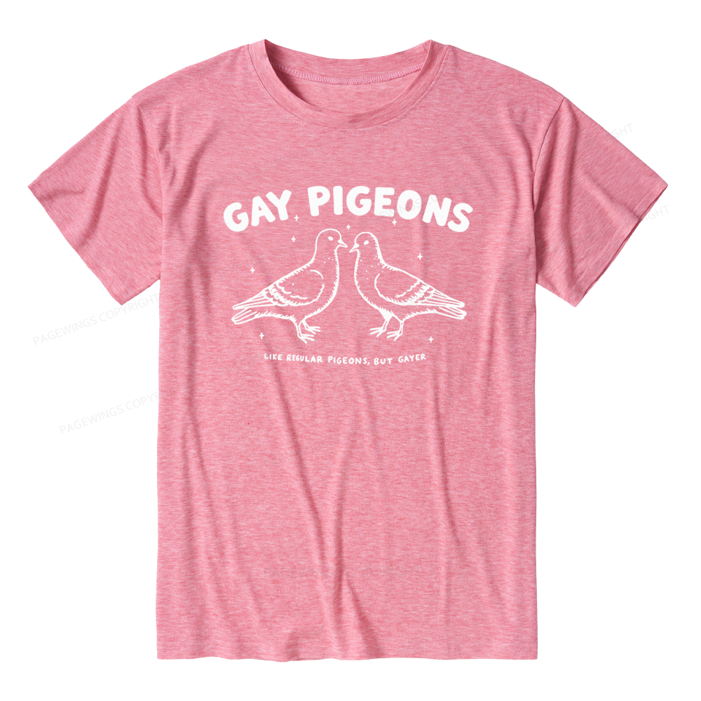 Pagewings Gay Pigeons Unisex Heather T-Shirt
