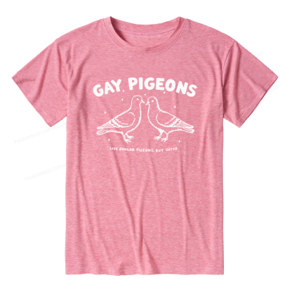 Pagewings Gay Pigeons Unisex Heather T-Shirt
