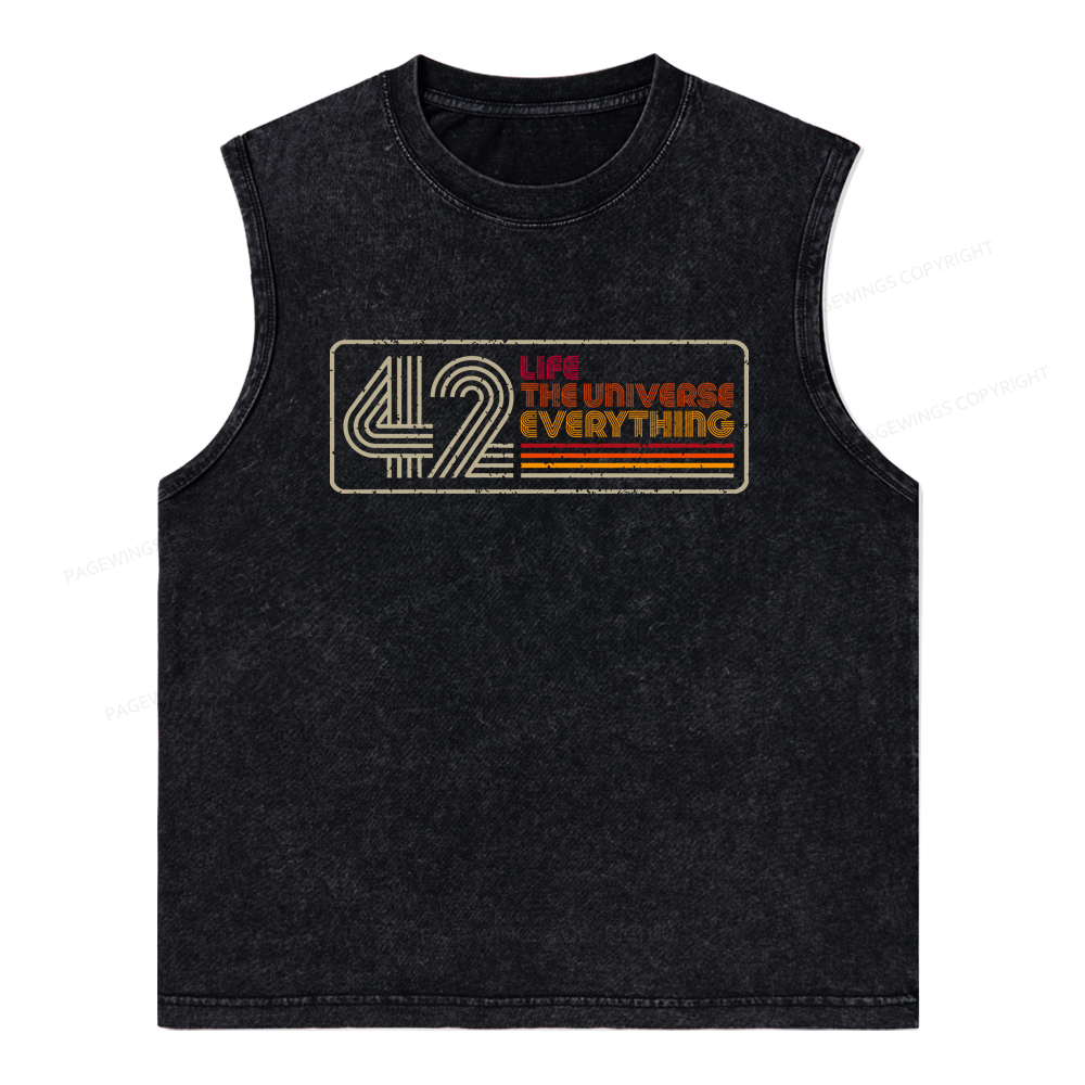 Pagewings Life The Universe Everything Unisex Washed Tank Top