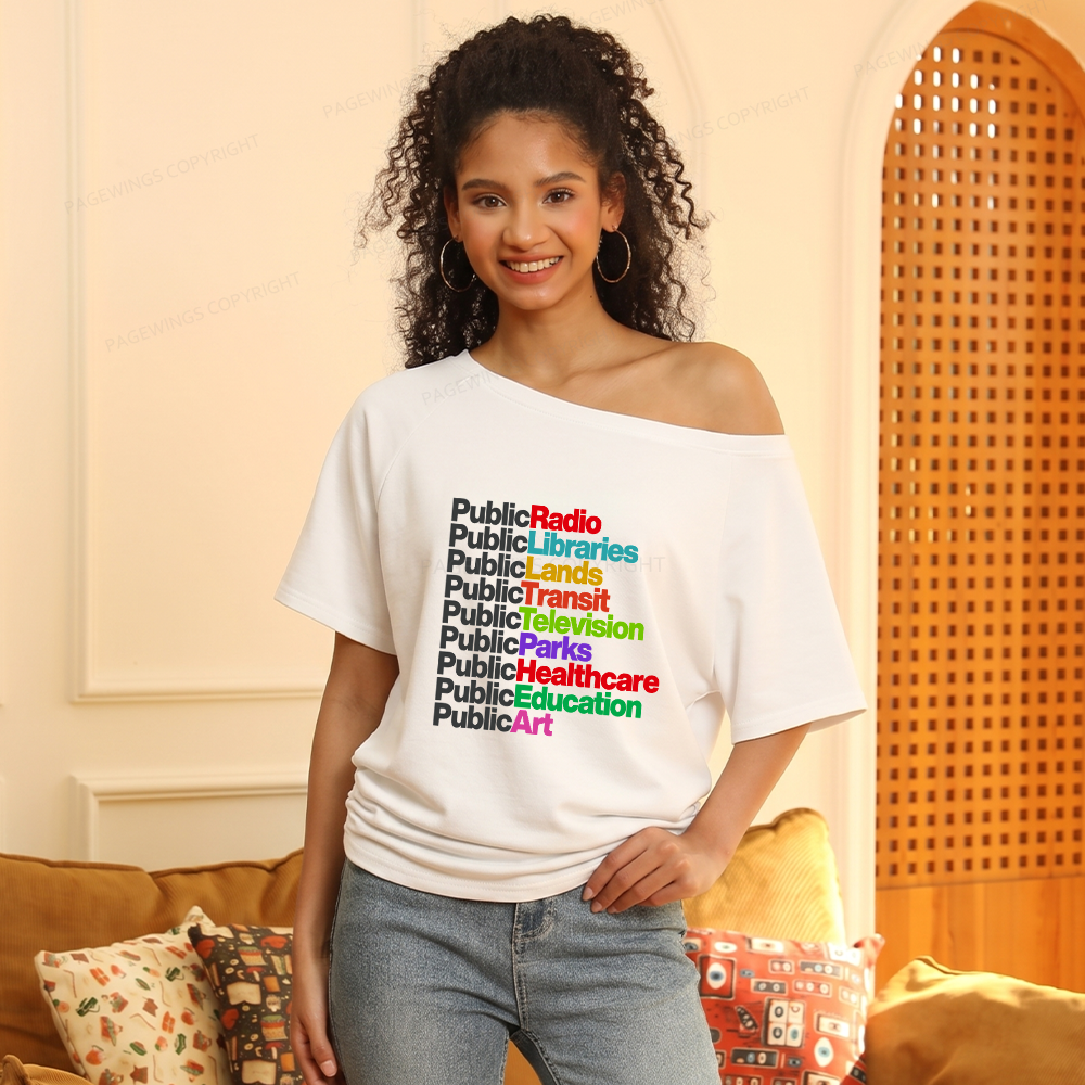 Pagewings Personalized Public Libraries Women Off Shoulder T-shirts