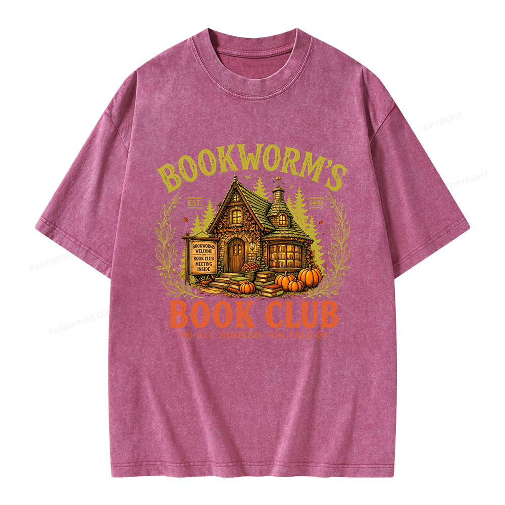 Pagewings Bookworm's Book Club Unisex Washed T-shirt