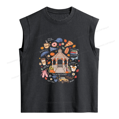 Pagewings Cozy Autumn Book Lover Women's Washed Tank Top